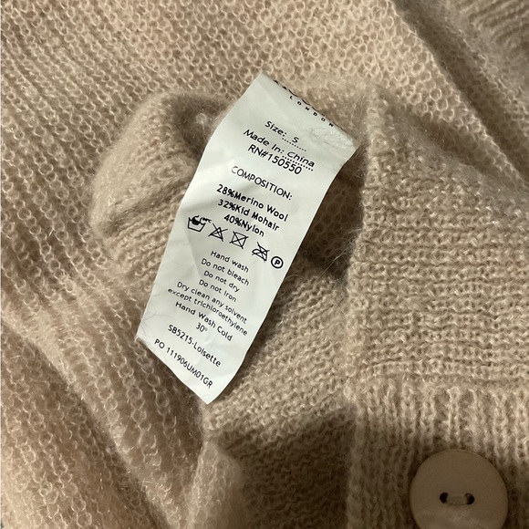 NWOT House of CB Loisette beige mohair Oversized Cardigan - Picture 6 of 6